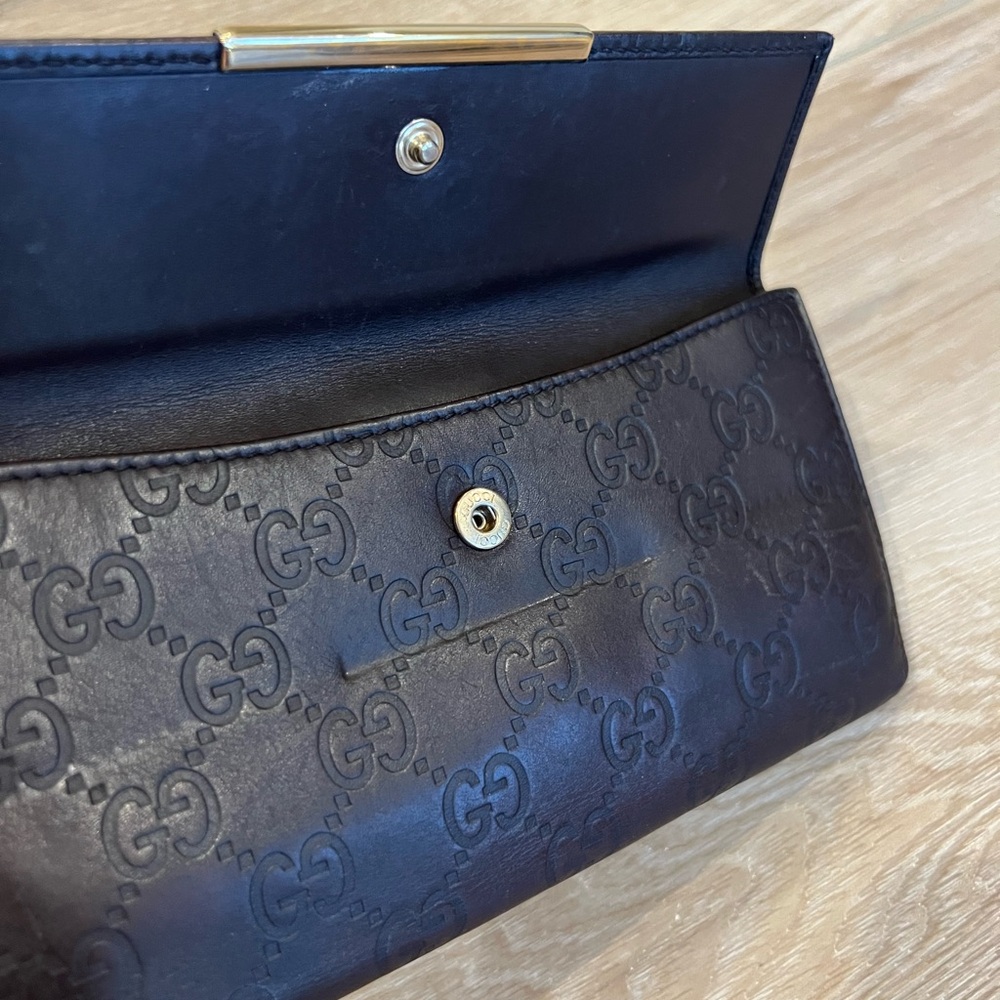 GUCCI Brown Guccissima Continental Flap Wallet WOC - Picture 6 of 8